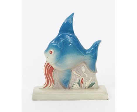 A rare Susie Cooper Angel Fish table centrepiece,  painted in colours  incised Susie Cooper England, minor glaze loss to base