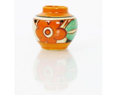 'Floreat' a Clarice Cliff Fantasque Bizarre vase, shape no.177, painted in colours printed factory marks, 6cm. high  