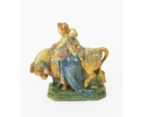 The Bull a rare plaster maquette figure designed by Phoebe Stabler, painted in colours annotated in pencil Stabler, minor chi