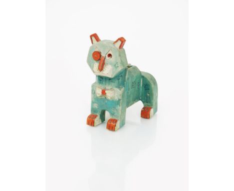 The Lucky Haw Waw Cat a rare large figural vase by Louis Wain, painted in colours impressed facsimile signature, impressed Th