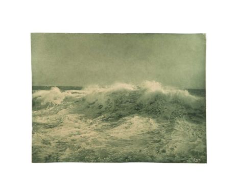 A Collection of Pictorialist Style Photographs,CHARLES J KING (1861-1937), Scilly Island Waves, c. 1900, a large green-toned 