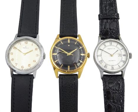Zenith manual wind gentleman's wristwatch, Cal. 2532,  Zenith manual wind wristwatch, Cal. 2320 and a Zenith automatic wristw