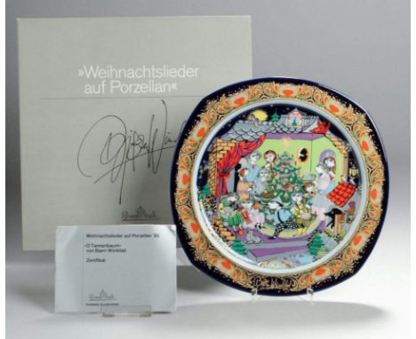 Rosenthal Weihnachtsteller Weihnachtslieder Porzellan /'86 Björn Wiinblad*Limited