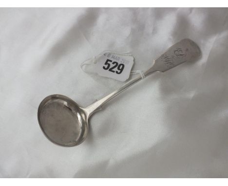 Exeter. Victorian fiddle pattern cream ladle, 1874  by JW 28g.         