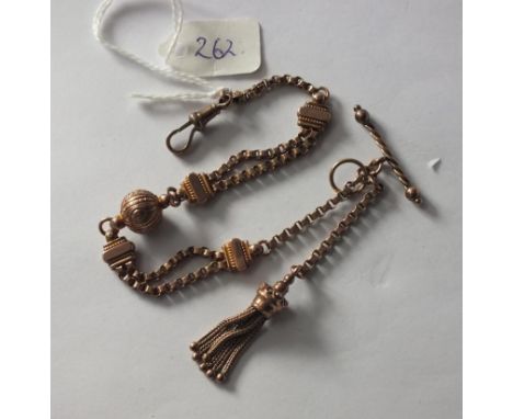 Fancy 9t gold Albertina with tassel 12.3g    