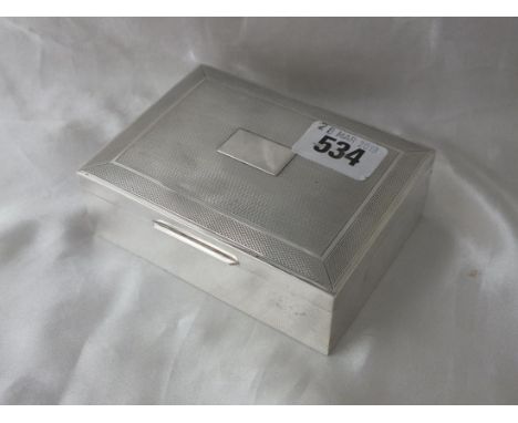 Cigarette box with engine turned cover, 4.5" wide  B'ham by H Bros       