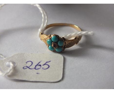 Antique turquoise gold ring in box     