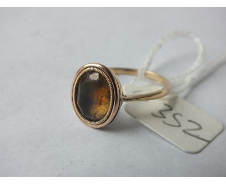 19thC gold mounted foil back ring, size S    