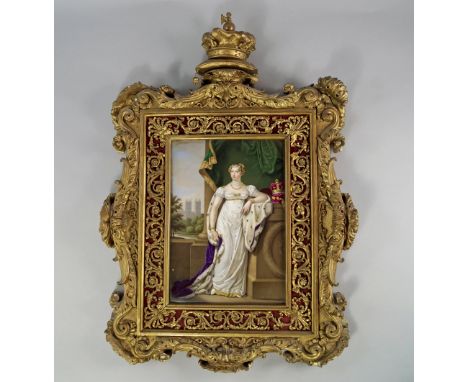 Amendment: Please note that this plaque is copied from a painting by Charlotte Jones ( 1768-1847) of Princess Charlotte Augus