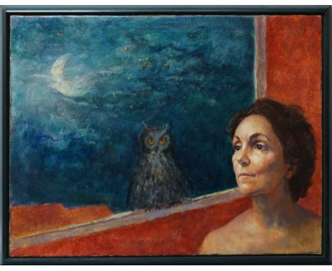 Zsuzsi (Suzanne) Roboz, Hungarian/British 1929-2012- Portrait of Paula Rego; oil on canvas, signed with initials, 71.5x91.7cm