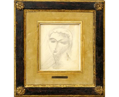 Attributed to Andre Derain, French 1880-1954- Cubist Head study, c.1912; pencil, 11.5x10cm

Provenance: reputedly Collection 
