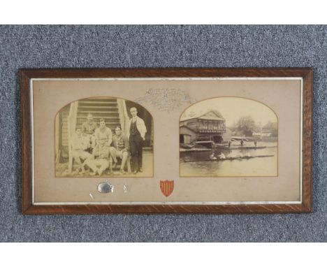 Cambridge University Rowing. Photograph by R. H. Lord. 1899. Attached is the British army dog tag of Major A.L. Routh of the 