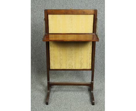 Firescreen, 19th century mahogany framed. H.91 W.49cm. 