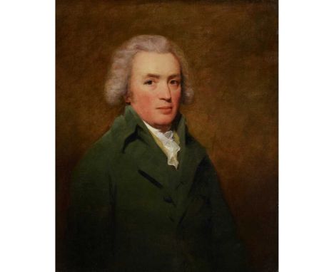 SIR HENRY RAEBURN R.A. (SCOTTISH 1756-1823) HALF-LENGTH PORTRAIT OF JAMES NEWBIGGING OF WHITEHOUSE  Oil on canvas  Dimensions