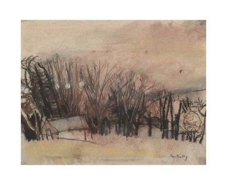 § JOAN EARDLEY R.S.A. (SCOTTISH 1921-1963) LANDSCAPE WITH TREES  Signed, pastel   Dimensions:20cm x 25cm (8in x 9.75in)  Prov