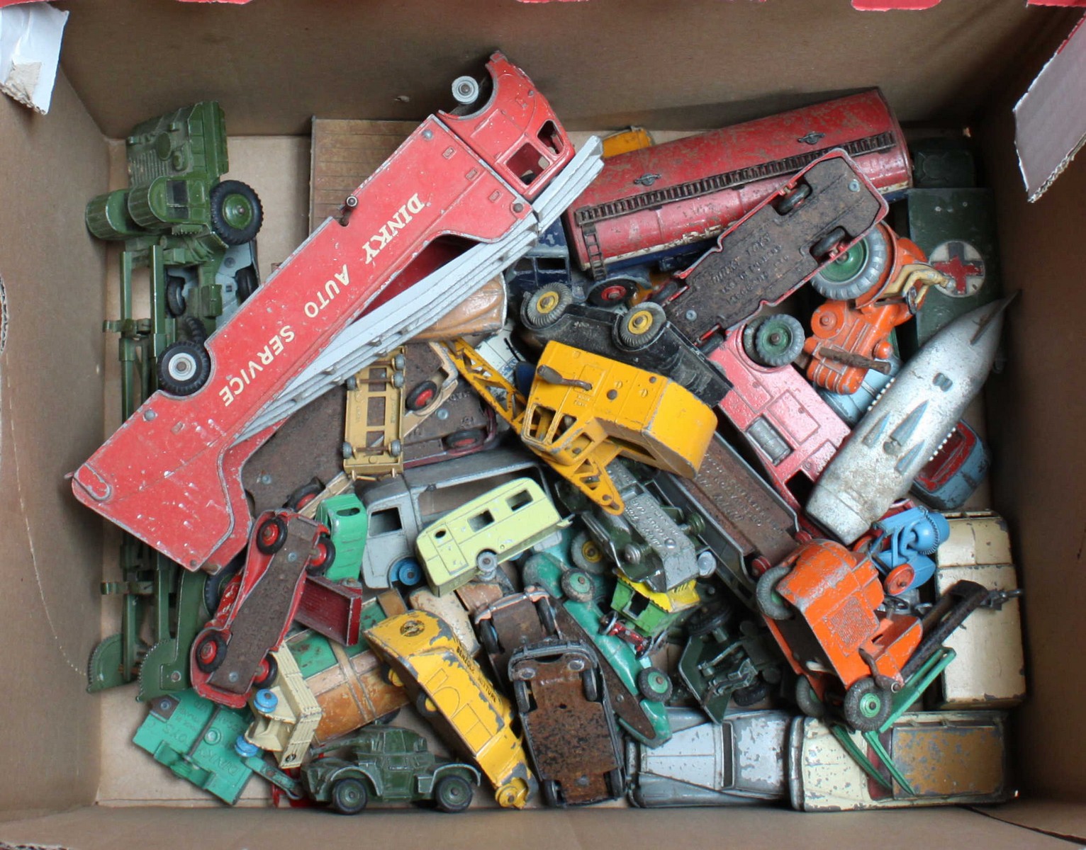 A collection of various Dinky toys vehicles, including supertoys Foden ...