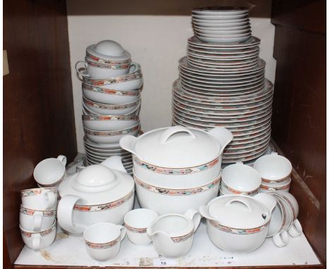 SECTION 18.  An extensive eighty-six piece Hutschenreuther porcelain 'Galleria' tea and dinner service, including tea pot, tu