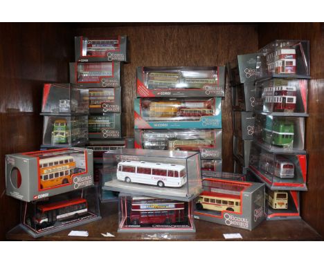 Corgi, the Original Omnibus Company, a collection of die cast single and double decker buses, including the Bridges & Spires 