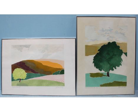 Barbara Newcomb (British b.1936-) 'Farmlands II' Signed, titled and dated '1981' in pencil, artists proof, 42 x 54cm, togethe