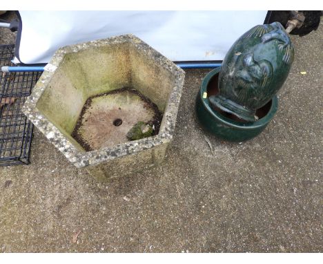 Hexagonal Concrete Garden Planter and Water Feature&nbsp;