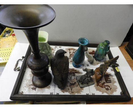 Tile Tray A/F and Vases, Jugs etc 