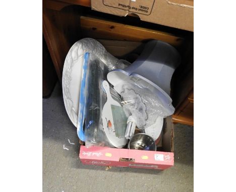 Box of Misc - Meat Plate, Lamp Shade and Chopping Board etc 