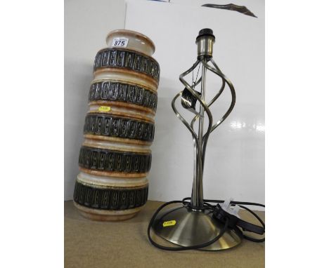 West German Vase and Modern Metal Lamp Base 