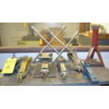 LOT - (6) Car Jacks, (1) Stand, (2) Lugnut Wrenches