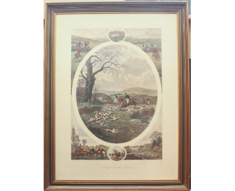 After William Henry Tuck (1840-1922) 'A Day with the Harriers' Hand coloured etching, pub. 1884 29½ x 21½ in. (75 x 55 cm)