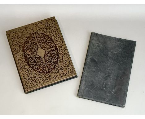 A fine quality Boulle style tortoiseshell, brass and morocco leather blotter by Asprey of London - c.1900, the cover with an 