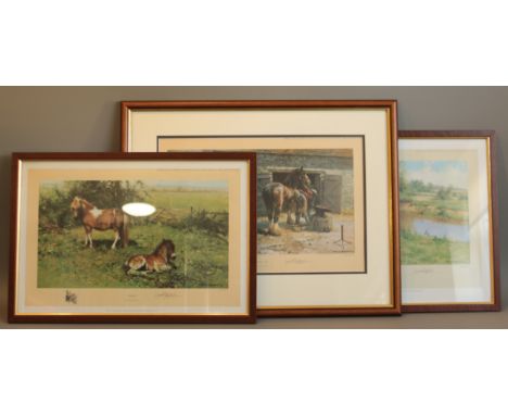After David Shepherd (1931-2017): three signed, limited edition colour prints, horse subjects, comprising - 1. 'Shoeing Time'