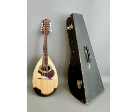 A bow back mandolin by Kiso Sukuki Violin Co. Ltd. - model no. 207 D, Made in Japan label to back of neck, with multi-section