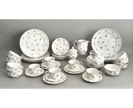 A Villeroy &amp; Boch 'Petite Fleur' part-dinner service - black printed factory marks, comprising 8 x 10&frac12;in dinner pl