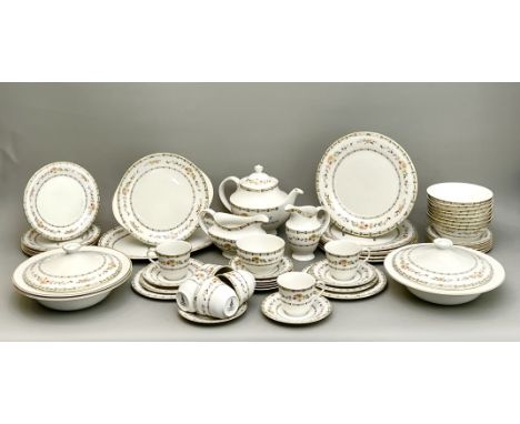 A Royal Doulton 'Mosaic Garden' part dinner service for six place settings - pattern no. TC 1120, black printed factory marks