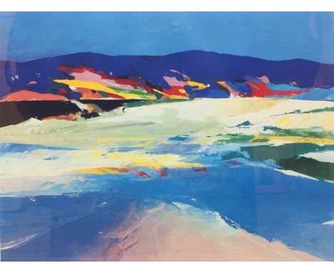 Donald Hamilton Fraser (British, 1929-2009) 'Beachscape Sutherland' limited edition silkscreen, signed and numbered 130 from 