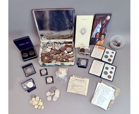 A collection of GB and world coins and commemoratives - including a George III 1797 cartwheel penny; a 1951 Festival of Brita