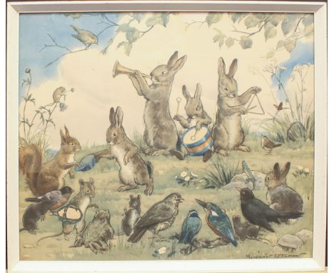 After Margaret Tarrant (1888-1959) Rabbit Minstrels Lithograph 17 x 20½in. (43 x 52cm)  