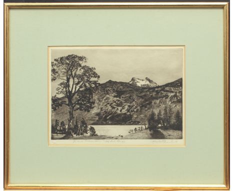 Four pieces, comprising - 1. Andrew Watson Turnbull (1874-1957), 'Fir and mountain top (Loch Long)', etching, signed and insc