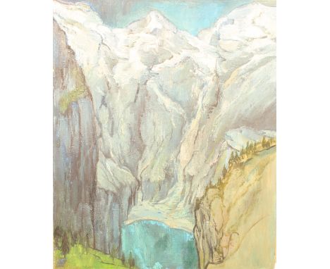 Rita Smith (British, 21 Artists Group, 20th / 21st century) Alpine peaks oil on canvas, unsigned, unframed 24 x 20in (61.5 x 