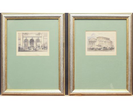 A set of three 19th century prints 'Burlington Arcade' 1828, 'Blackfriars Bridge' and 'The New Assize Courts' Hand coloured e