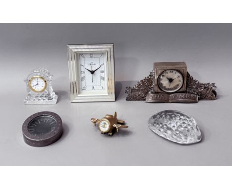 Three desk clocks - comprising a hallmarked silver 'The Times' newspaper presentation clock, Thomas Fattorini, Birmingham 197