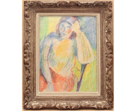 Denise Arokas (French, b.1931) Study of a young lady oil pastel, signed in pencil lower centre right 13¼ x 10in (33.75 x 25.5