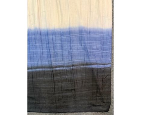 Two pairs of handmade curtains in Tranquil (Slate/Aqua) by Harlequin Fabrics - ombre dyed, semi-sheer linen mix muslin style 