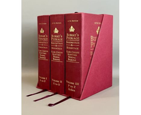 Burke's Peerage, Baronetage &amp; Knightage, Clan Chiefs, Scottish Feudal Barons - 107th edition in three volumes, Mosley (Ch
