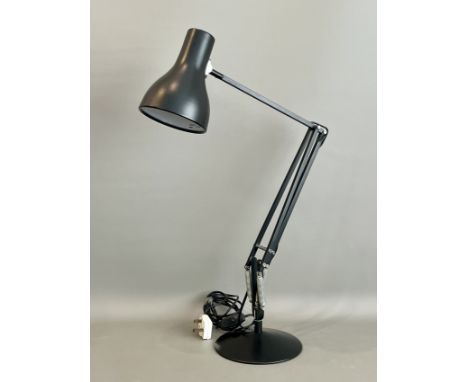A satin black Anglepoise Type 75 lamp - slight dent to edge of base.