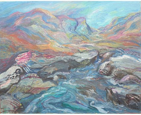 Rita Smith (British, 21 Artists Group, 20th / 21st century) Arran Islands coastal landscape oil on board, unsigned lower righ