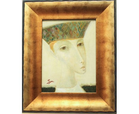 Serguei Smirnov (Russian, 1953-2006) 'Young Duke' mixed media on canvas, signed with initials lower left, titled to gallery l