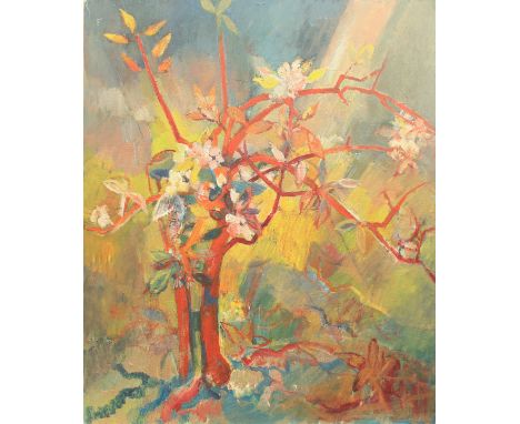 Rita Smith (British, 21 Artists Group, 20th / 21st century) Magnolia tree oil on board, unsigned, unframed 24 x 20in (61.5 x 