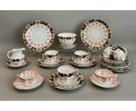 An early 20th century Royal Stafford China part tea service - light brown printed factory marks, comprising a pair of sandwic
