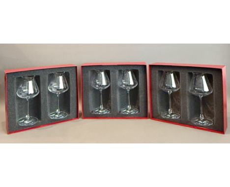 Three boxed pairs of Baccarat 'Chateau Baccarat' red wine glasses - ref. 2611151, designed in collaboration with the wine exp